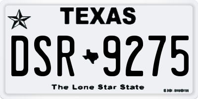 TX license plate DSR9275