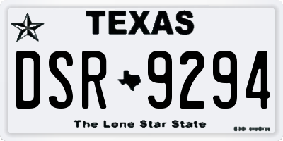 TX license plate DSR9294