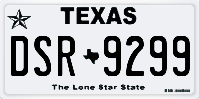 TX license plate DSR9299