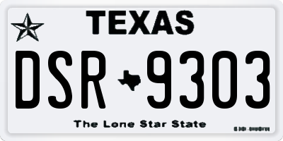TX license plate DSR9303