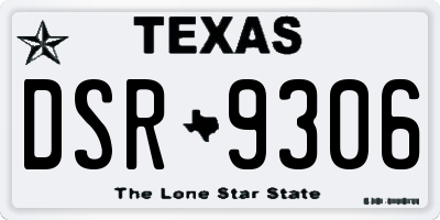 TX license plate DSR9306