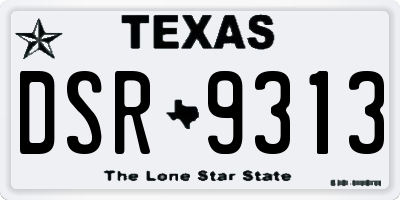 TX license plate DSR9313