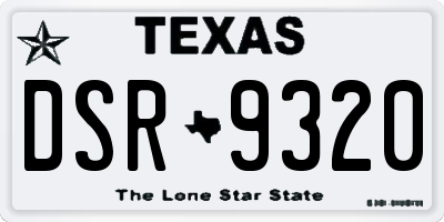TX license plate DSR9320