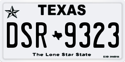 TX license plate DSR9323