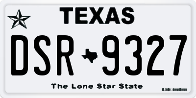 TX license plate DSR9327