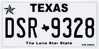 TX license plate DSR9328