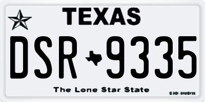 TX license plate DSR9335