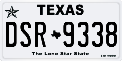 TX license plate DSR9338
