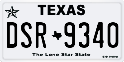 TX license plate DSR9340