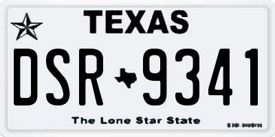 TX license plate DSR9341