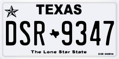 TX license plate DSR9347