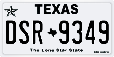 TX license plate DSR9349