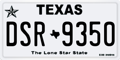 TX license plate DSR9350