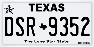 TX license plate DSR9352