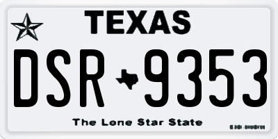 TX license plate DSR9353