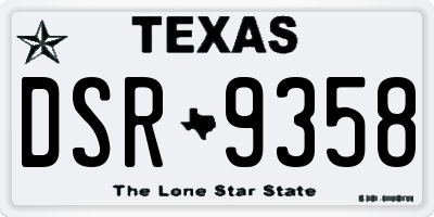 TX license plate DSR9358