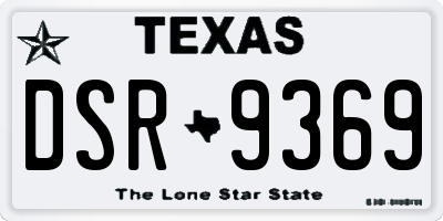 TX license plate DSR9369