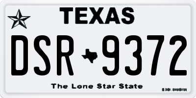 TX license plate DSR9372