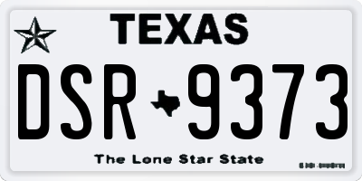 TX license plate DSR9373