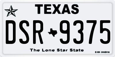 TX license plate DSR9375
