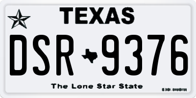 TX license plate DSR9376