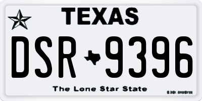 TX license plate DSR9396