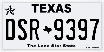 TX license plate DSR9397