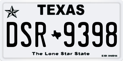 TX license plate DSR9398