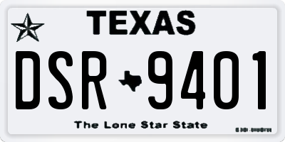 TX license plate DSR9401