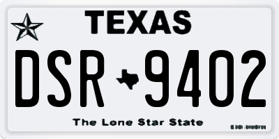 TX license plate DSR9402