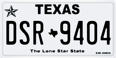 TX license plate DSR9404