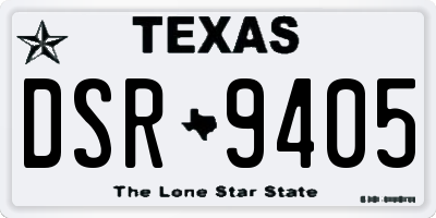 TX license plate DSR9405