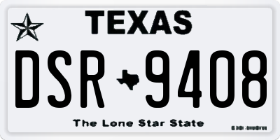 TX license plate DSR9408