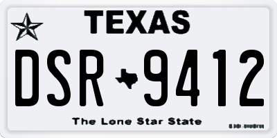 TX license plate DSR9412