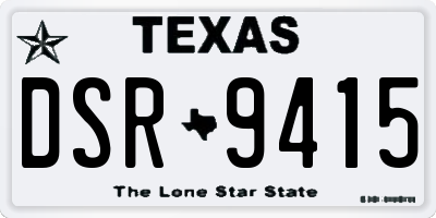 TX license plate DSR9415