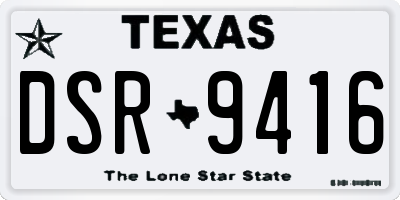 TX license plate DSR9416