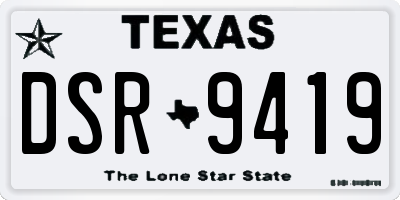 TX license plate DSR9419