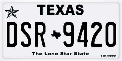 TX license plate DSR9420