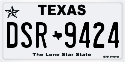 TX license plate DSR9424