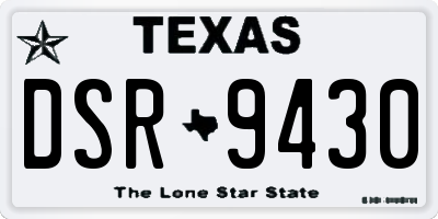TX license plate DSR9430