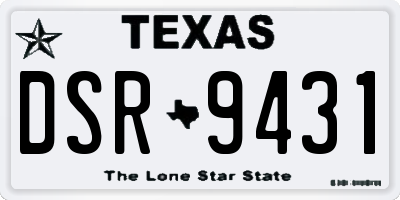 TX license plate DSR9431
