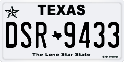 TX license plate DSR9433