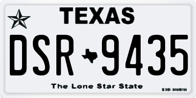 TX license plate DSR9435