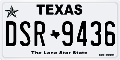 TX license plate DSR9436
