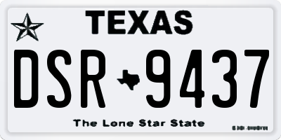 TX license plate DSR9437