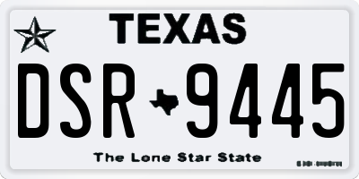TX license plate DSR9445
