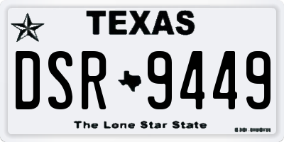 TX license plate DSR9449