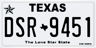 TX license plate DSR9451