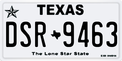 TX license plate DSR9463