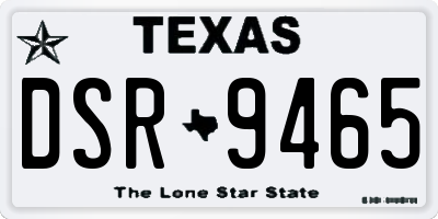 TX license plate DSR9465